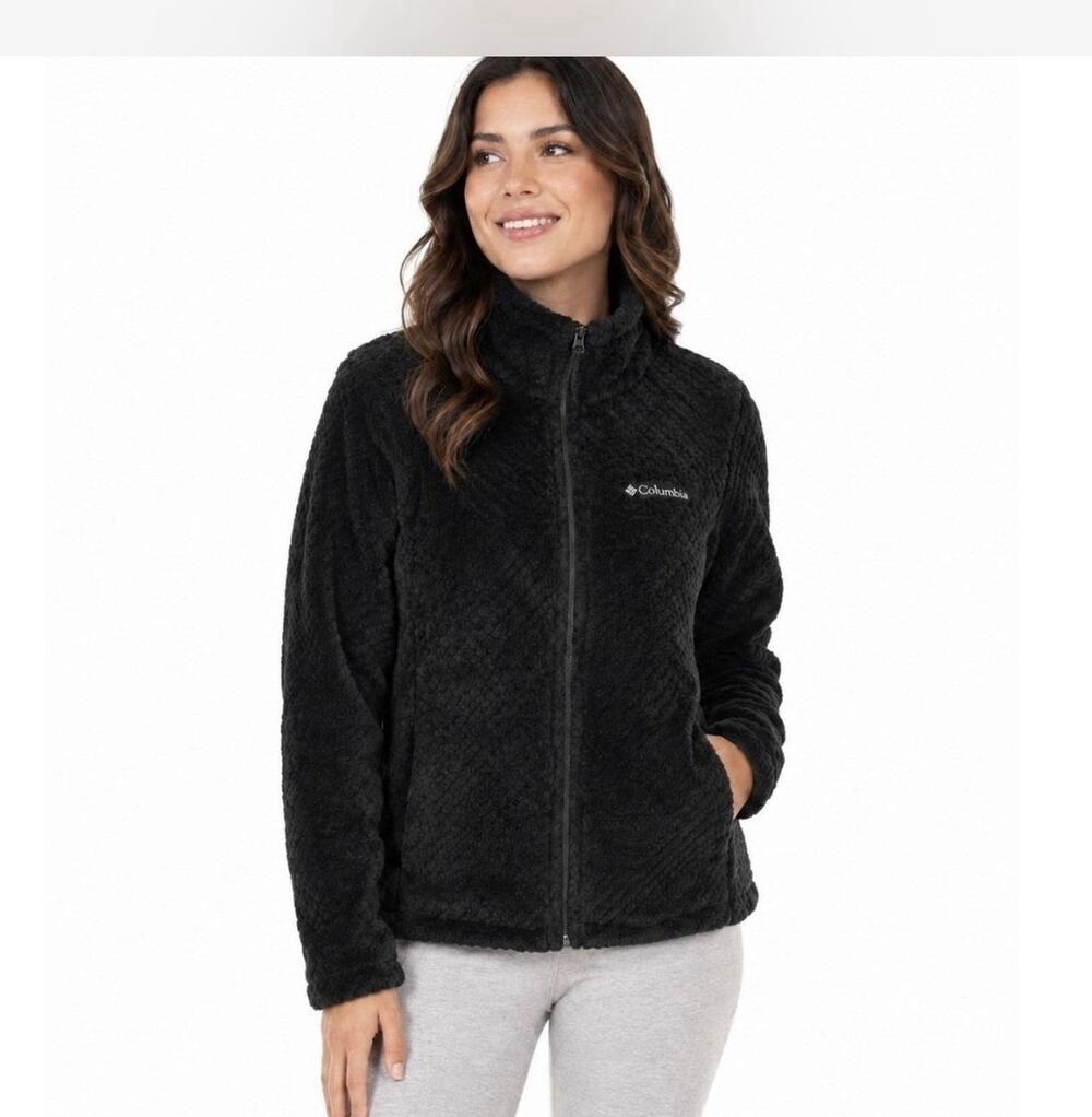Columbia Benton Springs Full Zip Fleece Jacket Black XL0668 Womens Large Classic